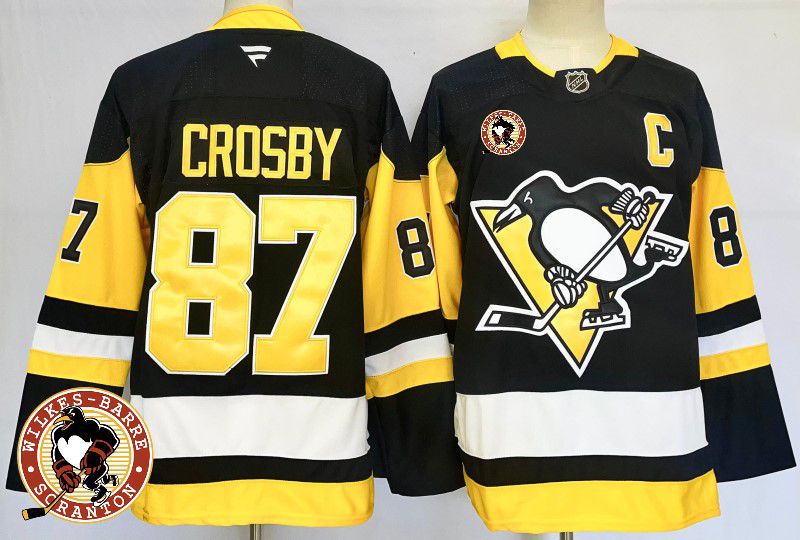 Men Pittsburgh Penguins #87 Crosby Black Fanatics 2025 NHL Jersey style 4->pittsburgh penguins->NHL Jersey